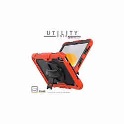 TECHGEAR UTILITY Case for Apple iPad 10 2022 [10th Generation] HEAVY DUTY Shockproof Case 360 Degree Rotating Stand, Hand and Shoulder Strap Cas - RED