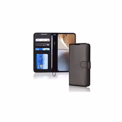 TECHGEAR Motorola G32 Leather Wallet Case, Flip Protective Case with Wallet Card Holder, Stand & Wrist Strap, Black PU Leathe ...