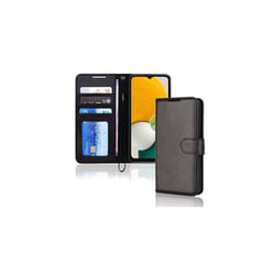 Samsung Galaxy A04s / A13 5G PU Leather Wallet Case, Flip Protective Case Cover with Wallet Card Holder, Stand and Wrist Strap with Magnetic C - Black