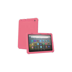 Bumper Case for Amazon Fire HD 8" / HD 8 Plus 12th Generation / 2022, Shockproof Soft Silicone Easy Grip Kids & School Case with Screen Protect - PINK