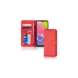 Samsung Galaxy A23 5G Leather Wallet Case, Flip Protective Cover with Wallet Card Holder, Stand and Wrist Strap - PU Leather with Magnetic Closu - Red