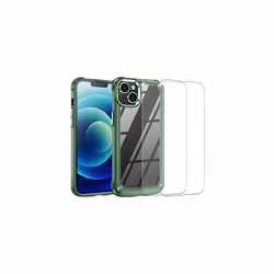 TECHGEAR iPhone 14 Tough Case [Fusion Armour] + 2 Pack Glass Screen Protector, Tough Protective Bumper Case Heavy Duty Protec ...