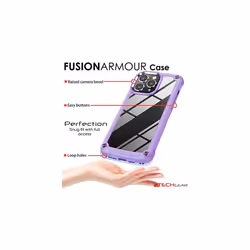 TECHGEAR iPhone 14 Pro Tough Case [Fusion Armour] + 2 Pack Glass Screen Protector, Tough Protective Bumper Case Heavy Duty Protection with Clear Back