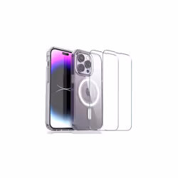 TECHGEAR iPhone 14 Pro Max Magnetic Case [Fusion HD] + 2 Pack Glass Screen Protector, Shockproof, Drop Protection, Gel Bumper ...