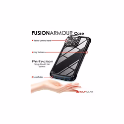 TECHGEAR iPhone 14 Pro Max Tough Case [Fusion Armour] + 2 Pack Glass Screen Protector, Tough Bumper Case Heavy Duty Protection with Clear Back