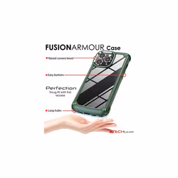 TECHGEAR iPhone 14 Pro Max Tough Case [Fusion Armour] + 2 Pack Glass Screen Protector, Tough Bumper Case Heavy Duty Protection with Clear Back
