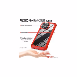TECHGEAR iPhone 14 Pro Max Tough Case [Fusion Armour] + 2 Pack Glass Screen Protector, Tough Bumper Case Heavy Duty Protection with Clear Back