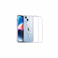 TECHGEAR iPhone 14 Plus Magnetic Case [Fusion HD] + 2 Pack Glass Screen Protector, Shockproof, Anti-Scratch, Drop Protect, Ge ...