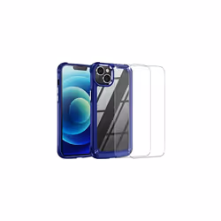 TECHGEAR iPhone 14 Plus Tough Case [Fusion Armour] + 2 Pack Glass Screen Protector, Tough Protective Bumper Case Heavy Duty P ...