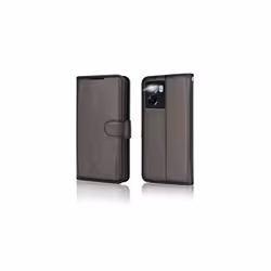 TECHGEAR Leather Wallet Case for Oppo A57e / A57s / A57 4G, Flip Protective Case Cover with Wallet Card Holder, Stand & Wrist Strap - Black