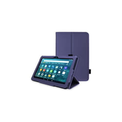TECHGEAR Smart Case For Amazon Fire HD 8" / HD 8" Plus (2022 & 2020 / 10th & 12th Generation) PU Leather Folio Smart Stand Cover with Hand Stra - Navy