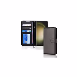 Samsung Galaxy S23 Ultra Leather Wallet Case, Flip Protective Cover with Wallet Card Holder, Stand and Wrist Strap - PU Leath ...