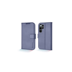 Samsung Galaxy S23 Ultra Leather Wallet Case, Genuine Leather Magnetic Flip [RFID Blocking] Case with Shockproof TPU, Card Slots, Stand Folio C - Blue