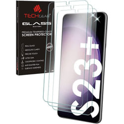 3 Pack TECHGEAR GLASS Edition Compatible with Samsung Galaxy S23 Plus / S23+ 5G, Tempered Glass Screen Protector Cover [9H Hardness] [No-Bubble]
