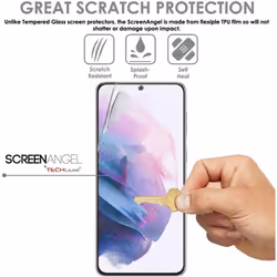 TECHGEAR 3 Pack Screen Protector fits Samsung Galaxy S23 Ultra 5G [Screen Angel Edition][Case Friendly][Bubble Free][FULL Screen Coverage] TPU Film