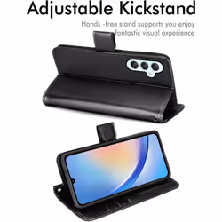 Samsung Galaxy A34 5G Leather Wallet Case, Flip Protective Cover with Wallet Card Holder, Stand and Wrist Strap - PU Leather with Magnetic Closure