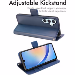 Samsung Galaxy A34 5G Leather Wallet Case, Flip Protective Cover with Wallet Card Holder, Stand and Wrist Strap - PU Leather with Magnetic Closure