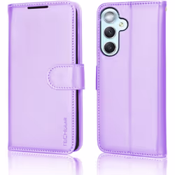 Samsung Galaxy A34 5G Leather Wallet Case, Flip Protective Cover with Wallet Card Holder, Stand and Wrist Strap - PU Leather  ...