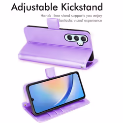 Samsung Galaxy A34 5G Leather Wallet Case, Flip Protective Cover with Wallet Card Holder, Stand and Wrist Strap - PU Leather with Magnetic Closure