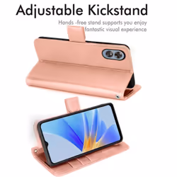 Leather Wallet Case for Oppo A17 Flip Protective Case Cover with Wallet Card Holder, Stand & Wrist Strap - PU Leather with Magnetic Closure