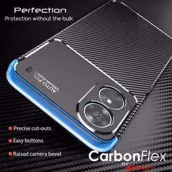 Carbon Fibre Case for Oppo A17 [CarbonFlex Case] Flexible, Shockproof, Ultra Slim, Soft TPU Protective Shell Cover with Carbon Fibre Detailing