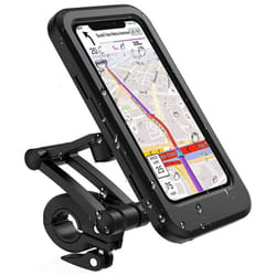 Bike Phone Mount Case - WATERPROOF Bicycle Motorbike Handlebar Phone Holder Stand, Face ID, Screen Protector, 360 Case for for 5"-7" Smartphones