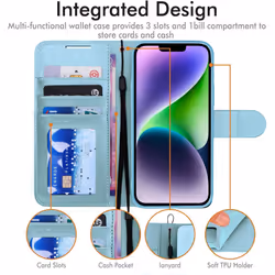TECHGEAR iPhone 14 Leather Wallet Case, Flip Protective Case Cover with Wallet Card Holder, Stand and Wrist Strap - PU Leather with Magnetic Closure