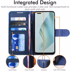 Leather Wallet Case for Honor Magic 5 Lite 5G, Flip Protective Case  with Wallet Card Holder, Stand & Wrist Strap - PU Leather with Magnetic Closure