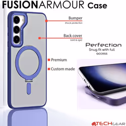 Galaxy S23 Stand Case [Fusion Armour Ring] Premium Hybrid Tough Rugged Protective Magnetic Kickstand Case, Wireless Charging  for Samsung Galaxy S23.