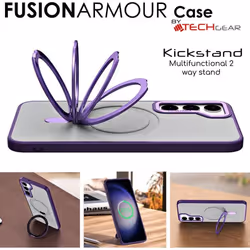 Galaxy S23 Stand Case [Fusion Armour Ring] Premium Hybrid Tough Rugged Protective Magnetic Kickstand Case, Wireless Charging  for Samsung Galaxy S23.