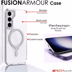 Galaxy S23 Stand Case [Fusion Armour Ring] Premium Hybrid Tough Rugged Protective Magnetic Kickstand Case, Wireless Charging  for Samsung Galaxy S23.