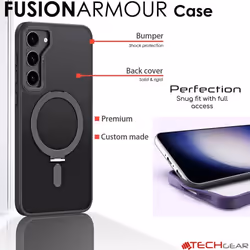 Galaxy S23 Plus Stand Case [Fusion Armour Ring] Premium Tough Rugged Protective Magnetic Kickstand Case, Wireless Charging Case for Samsung S23+