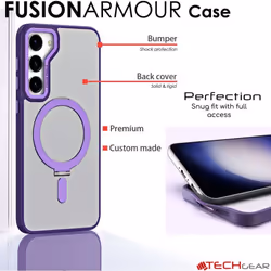 Galaxy S23 Plus Stand Case [Fusion Armour Ring] Premium Tough Rugged Protective Magnetic Kickstand Case, Wireless Charging Case for Samsung S23+