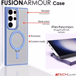 Samsung Galaxy S23 Ultra Stand Case [Fusion Armour Ring] Tough Rugged Protective Magnetic Kickstand Case, Wireless Charging Case for Galaxy S23 Ultra