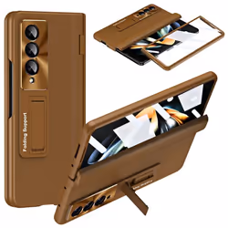 Samsung Galaxy Z Fold 4 Case Screen Protector Phone Case with Hinge Protection, Leather Fit Cover with Built-in Glass Screen  ...