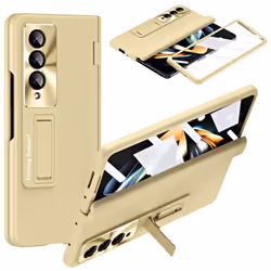 Samsung Galaxy Z Fold 4 Case Screen Protector Phone Case with Hinge Protection, Leather Fit Cover with Built-in Glass Screen ...