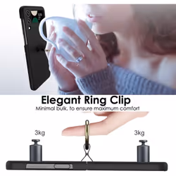 Samsung Galaxy Z Flip 4 Ring Case, Z Flip 4 Case with Stylish Ring Holder / Clip / Stand, Slim Fit, Hard PC Shockproof Matte Case