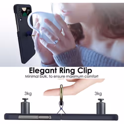 Samsung Galaxy Z Flip 4 Ring Case, Z Flip 4 Case with Stylish Ring Holder / Clip / Stand, Slim Fit, Hard PC Shockproof Matte Case