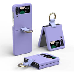 Samsung Galaxy Z Flip 4 Ring Case, Z Flip 4 Case with Stylish Ring Holder / Clip / Stand, Slim Fit, Hard PC Shockproof Matte Case
