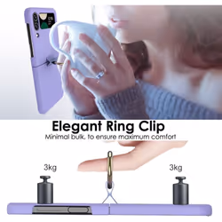 Samsung Galaxy Z Flip 4 Ring Case, Z Flip 4 Case with Stylish Ring Holder / Clip / Stand, Slim Fit, Hard PC Shockproof Matte Case