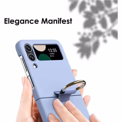 Samsung Galaxy Z Flip 4 Ring Case, Z Flip 4 Case with Stylish Ring Holder / Clip / Stand, Slim Fit, Hard PC Shockproof Matte ...
