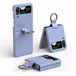 Samsung Galaxy Z Flip 4 Ring Case, Z Flip 4 Case with Stylish Ring Holder / Clip / Stand, Slim Fit, Hard PC Shockproof Matte Case