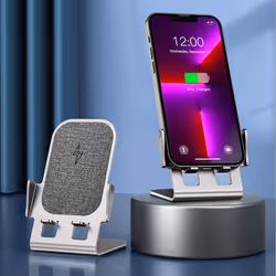 Wireless Charger Stand, 15W Fast Wireless Charger Stand, Metal Charging Dock Station for iPhone 14/13/12/11, Samsung, Huawei, ...