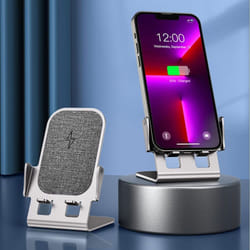 Wireless Charger Stand, 15W Fast Wireless Charger Stand, Metal Charging Dock Station for iPhone 14/13/12/11, Samsung, Huawei, Redmi, Honor, Oppo etc