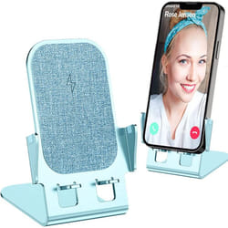 Wireless Charger Stand, 15W Fast Wireless Charger Stand, Metal Charging Dock Station for iPhone 14/13/12/11, Samsung, Huawei, Redmi, Honor, Oppo etc