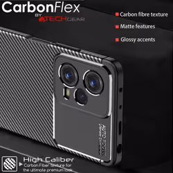 Xiaomi RedMi Note 12 Pro Plus 5G Carbon Fibre Case [CarbonFlex Case] Flexible, Shockproof, Slim, Soft TPU Protective Shell Cover with Carbon Fibre