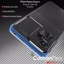 Xiaomi RedMi Note 12 Pro Plus 5G Carbon Fibre Case [CarbonFlex Case] Flexible, Shockproof, Slim, Soft TPU Protective Shell Cover with Carbon Fibre