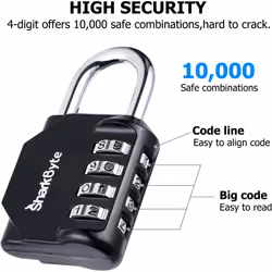 4-Dial Heavy Duty Combination Lock, Weatherproof Outdoor Lock  Combination Padlock for Gym, School, Locker, Outdoor Shed, Storage, Cabinet, Toolbox