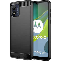 Motorola Moto E13 Carbon Fibre Case [Stealth Case] Flexible, Shockproof, Ultra Slim, Soft TPU Protective Shell Cover with Carbon Fibre Detailing