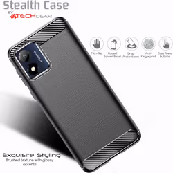 Motorola Moto E13 Carbon Fibre Case [Stealth Case] Flexible, Shockproof, Ultra Slim, Soft TPU Protective Shell Cover with Carbon Fibre Detailing